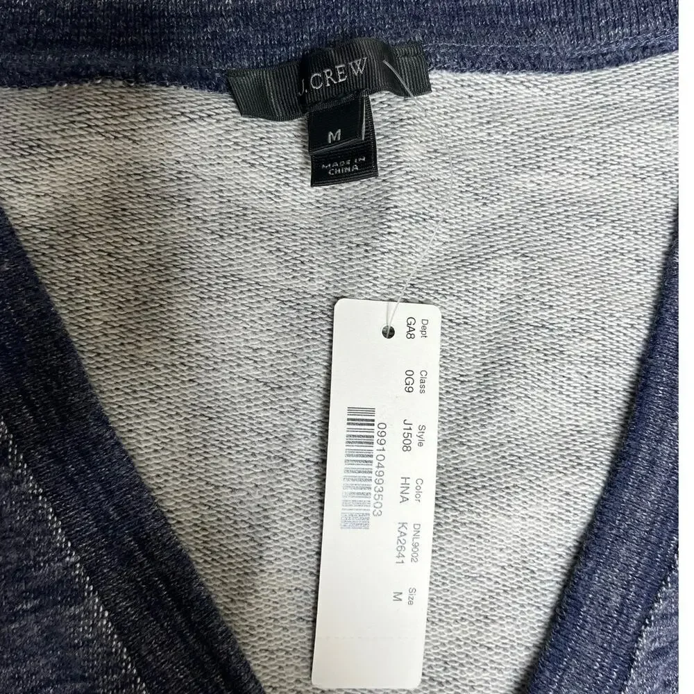 J.Crew heather blue v-neck sweater oversized boxy fit Medium nwt